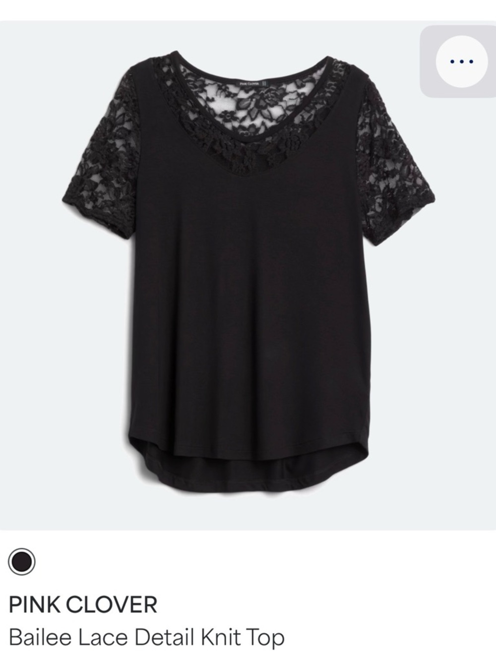 Black Lace Sleeve Knit Top - Pink Clover size L